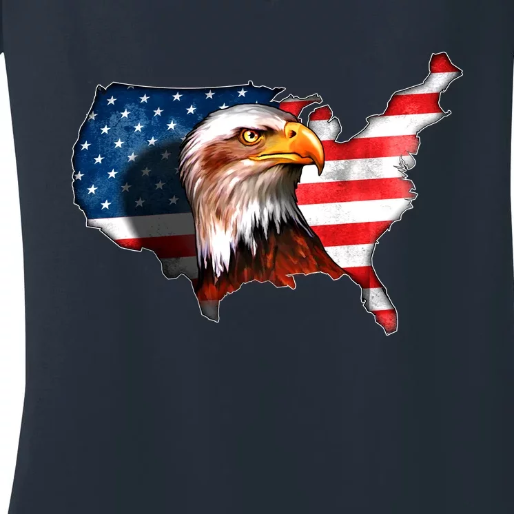 United States Of America Bald Eagle Women's V-Neck T-Shirt