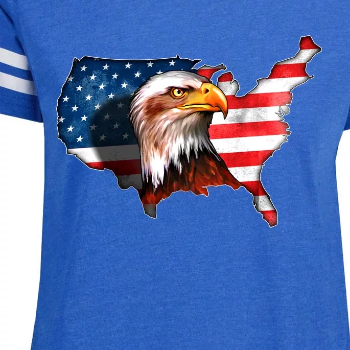 United States Of America Bald Eagle Enza Ladies Jersey Football T-Shirt