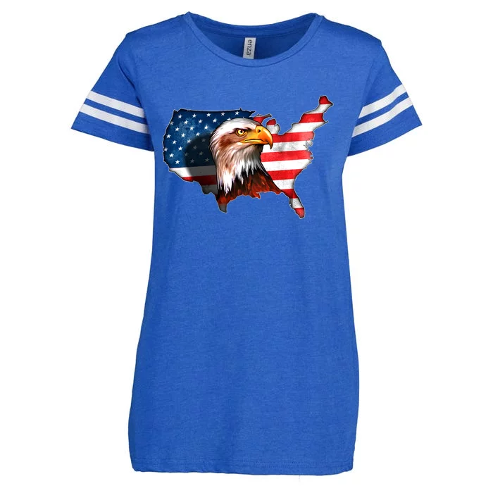 United States Of America Bald Eagle Enza Ladies Jersey Football T-Shirt