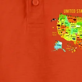 United States Of America Colorful Illustration Dry Zone Grid Performance Polo