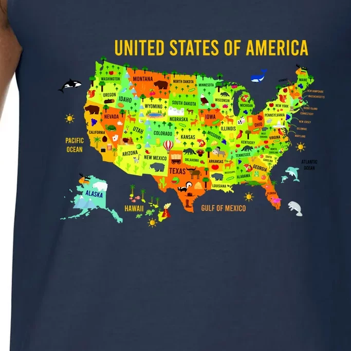 United States Of America Colorful Illustration Comfort Colors® Tank Top