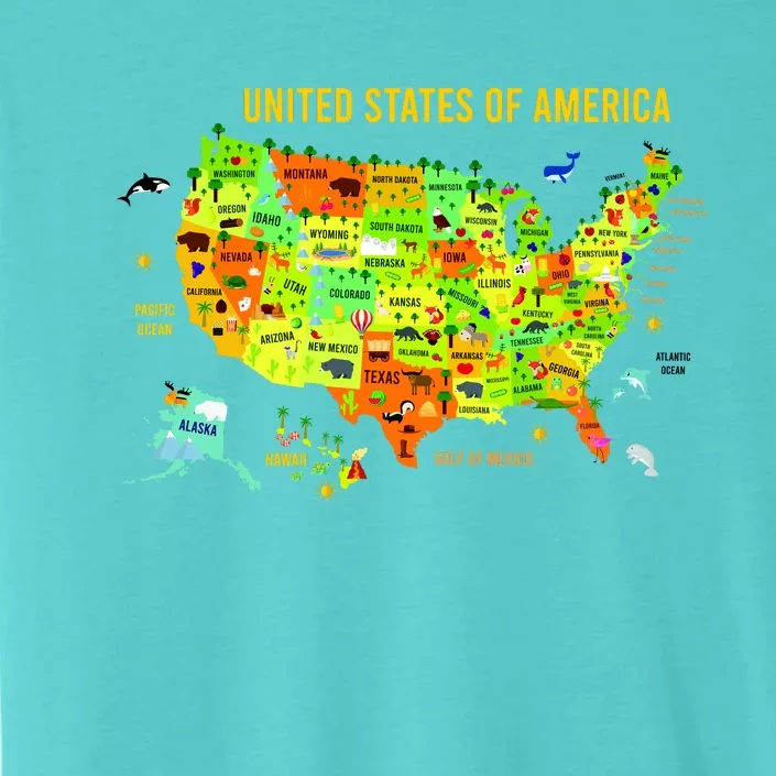 United States Of America Colorful Illustration ChromaSoft Performance T-Shirt