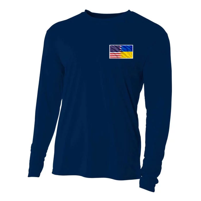 United States Of America I Stand With Ukraine Flag Support Cooling Performance Long Sleeve Crew