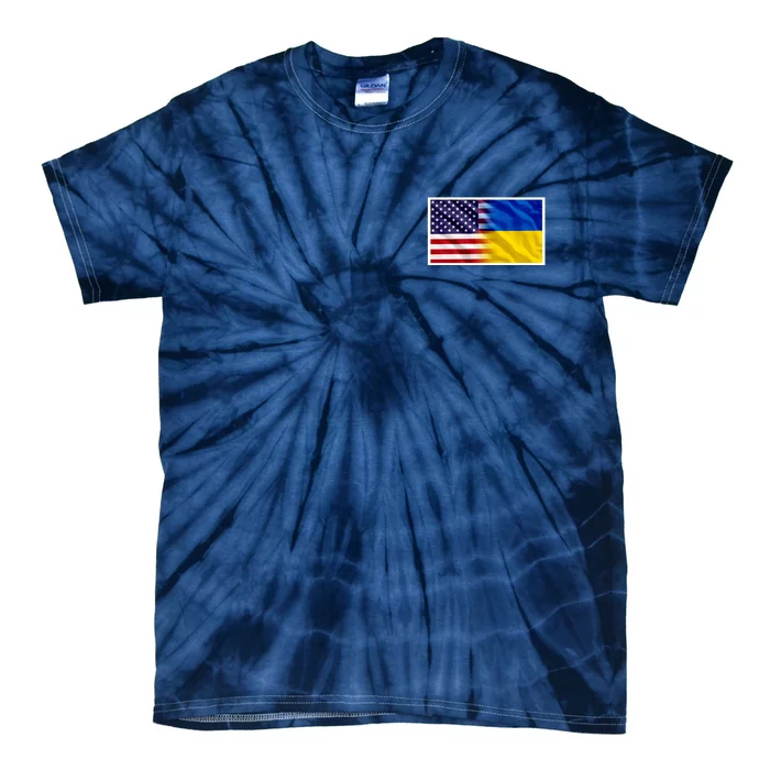 United States Of America I Stand With Ukraine Flag Support Tie-Dye T-Shirt