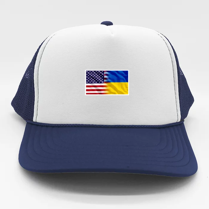 United States Of America I Stand With Ukraine Flag Support Trucker Hat