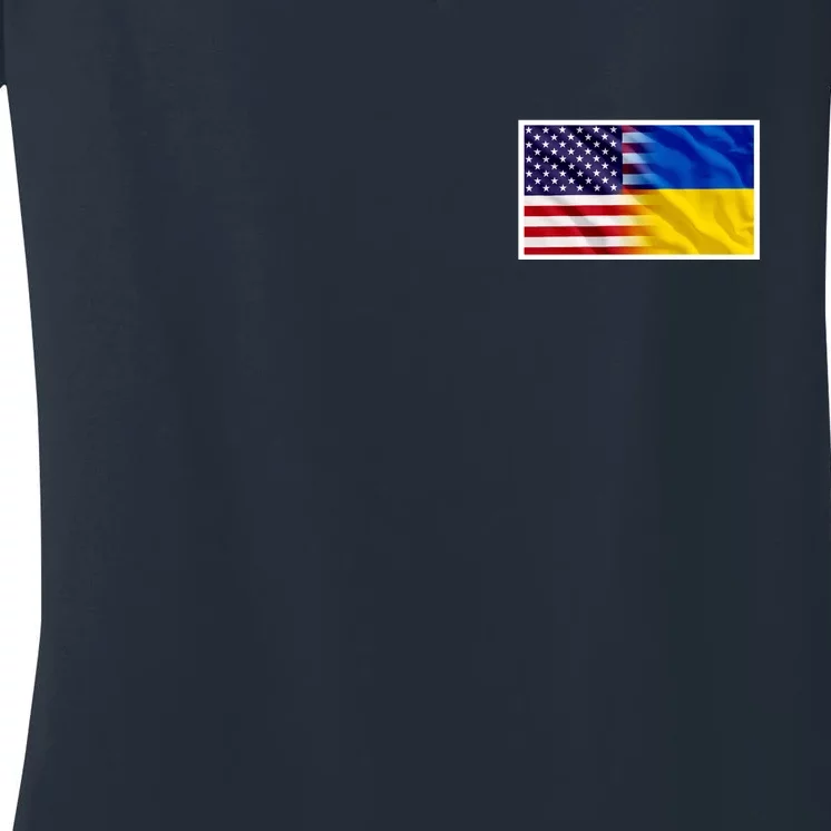 United States Of America I Stand With Ukraine Flag Support Women's V-Neck T-Shirt