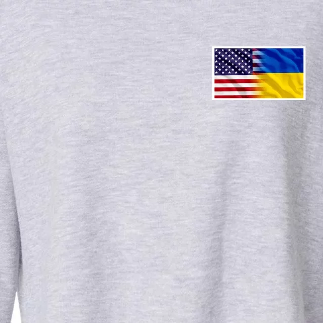 United States Of America I Stand With Ukraine Flag Support Cropped Pullover Crew