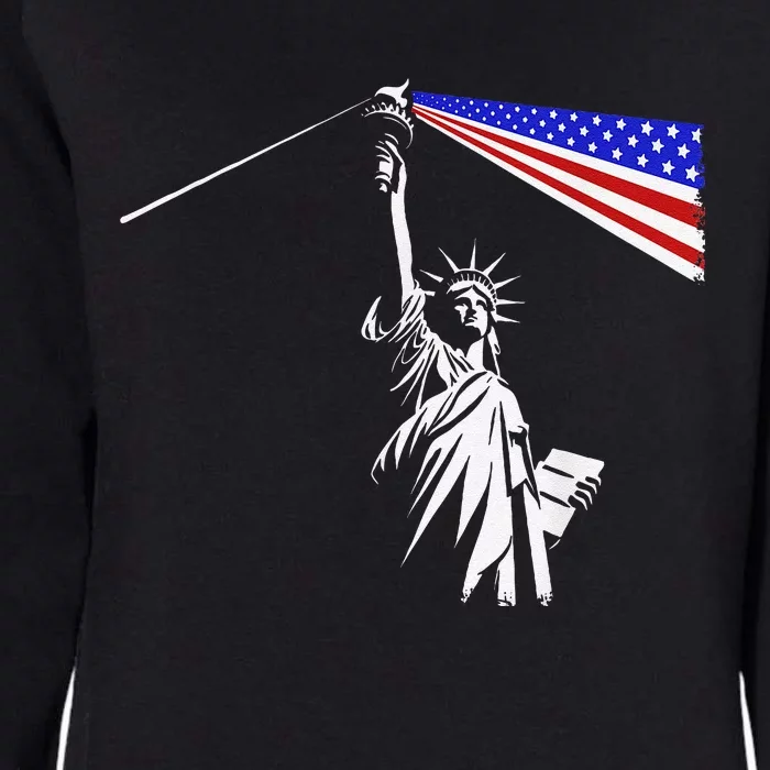 Usa Statue Of Liberty 4th Of July Novelty Funny Patriotic Womens California Wash Sweatshirt