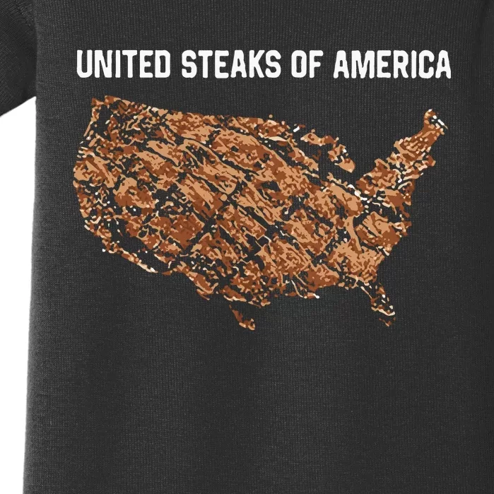 United Steaks Of America Map Baby Bodysuit