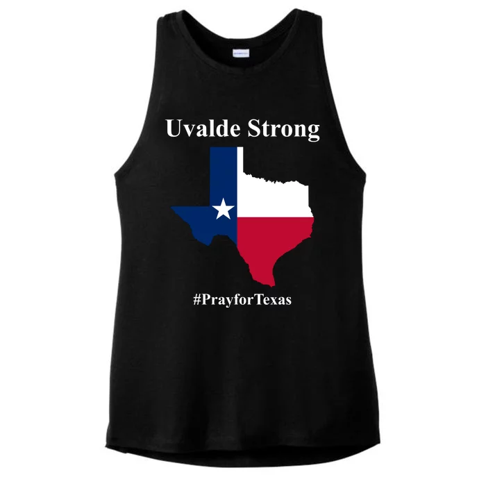 Uvalde Strong Pray For Texas Ladies Tri-Blend Wicking Tank