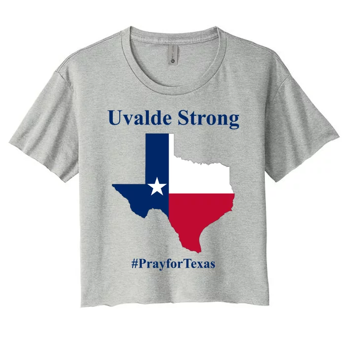 Uvalde Strong Pray For Texas Women's Crop Top Tee