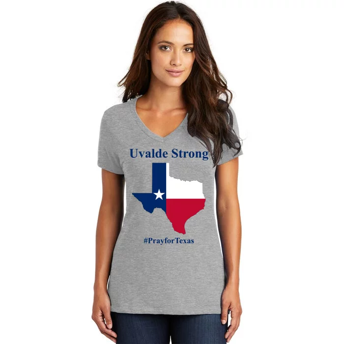 Uvalde Strong Pray For Texas Women's V-Neck T-Shirt