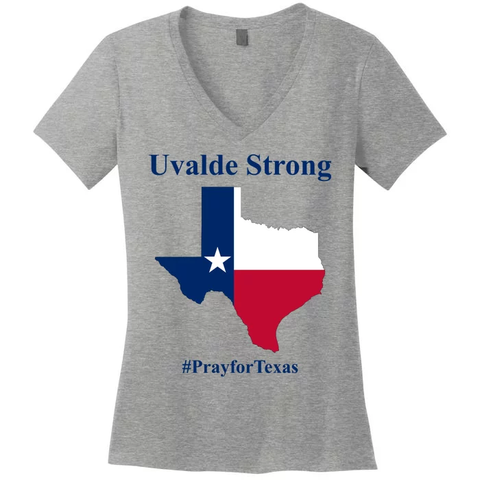 Uvalde Strong Pray For Texas Women's V-Neck T-Shirt