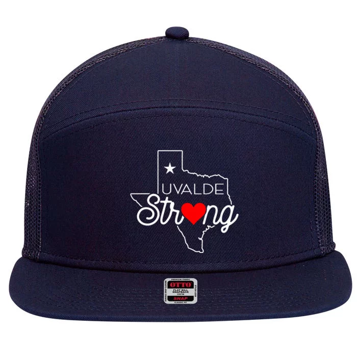 Uvalde Strong Pray For Texas 7 Panel Mesh Trucker Snapback Hat