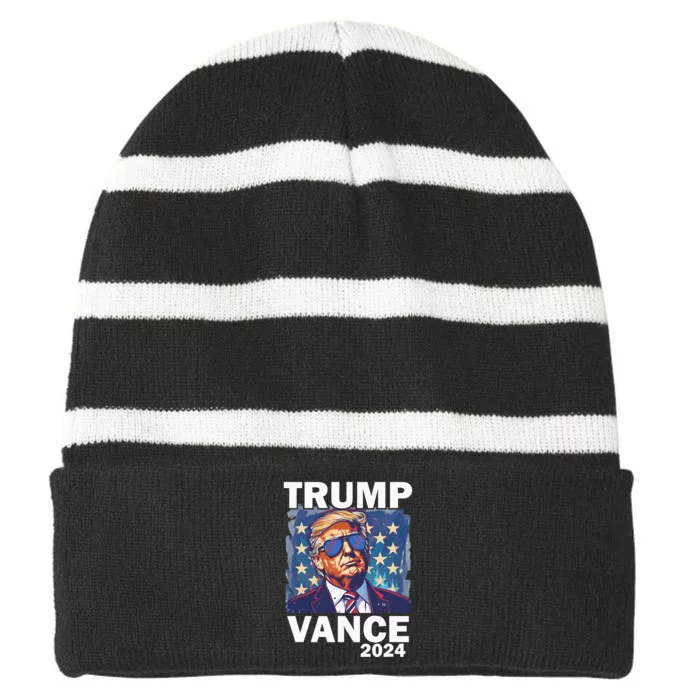 United States President Donald Trump Epic Battlemin Striped Beanie with Solid Band