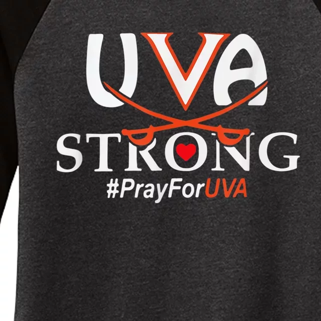 Uva Strong Pray For UVA Women's Tri-Blend 3/4-Sleeve Raglan Shirt