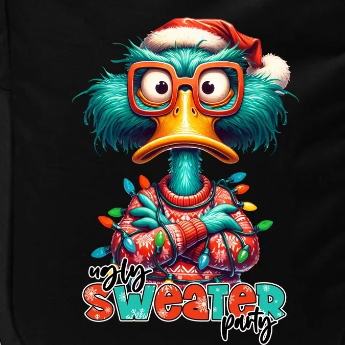 Ugly Sweater Party Funny Sarcastic Grumpy Duck Christmas Impact Tech Backpack