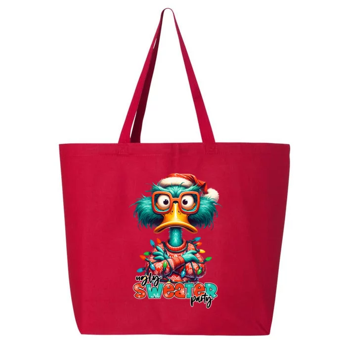 Ugly Sweater Party Funny Sarcastic Grumpy Duck Christmas 25L Jumbo Tote