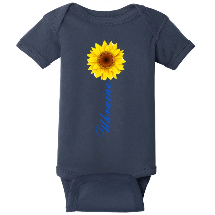 Ukraine Sunflower Peace Stop War Stand With Ukraine Baby Bodysuit