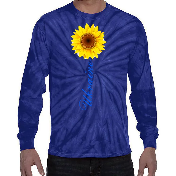 Ukraine Sunflower Peace Stop War Stand With Ukraine Tie-Dye Long Sleeve Shirt