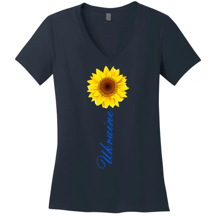 Ukraine Sunflower Peace Stop War Stand With Ukraine Women's V-Neck T-Shirt