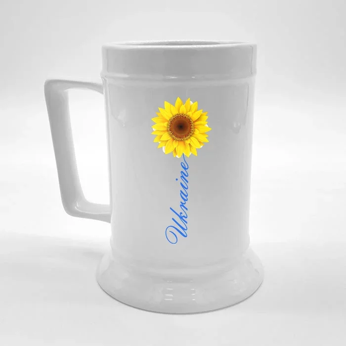 Ukraine Sunflower Peace Stop War Stand With Ukraine Front & Back Beer Stein