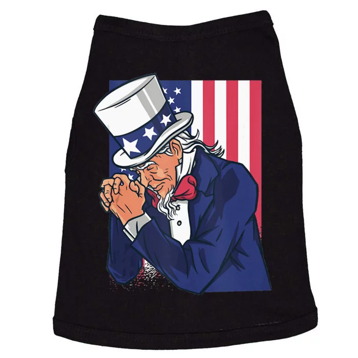 Uncle Sam Praying Us American Patriotic Culture 4th July Doggie Tank