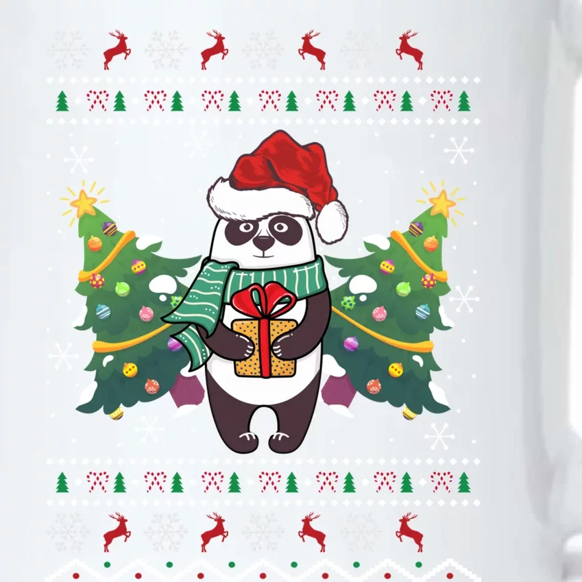 Ugly Sweater Panda Lover Xmas Tree Santa Panda Christmas Gift Black Color Changing Mug