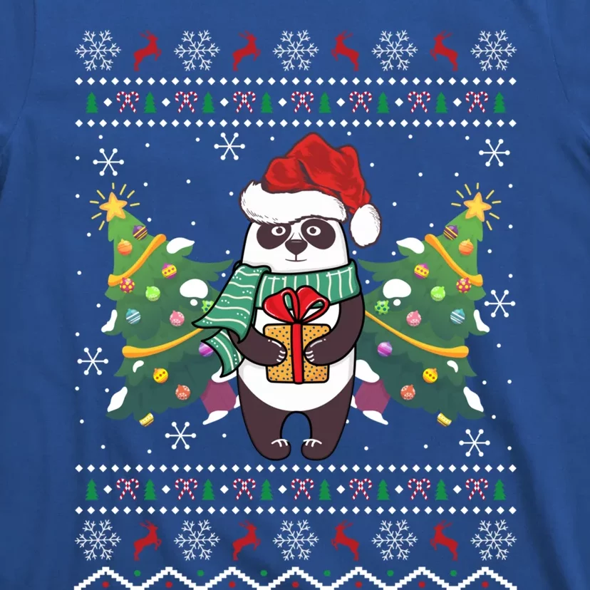 Ugly Sweater Panda Lover Xmas Tree Santa Panda Christmas Gift T-Shirt