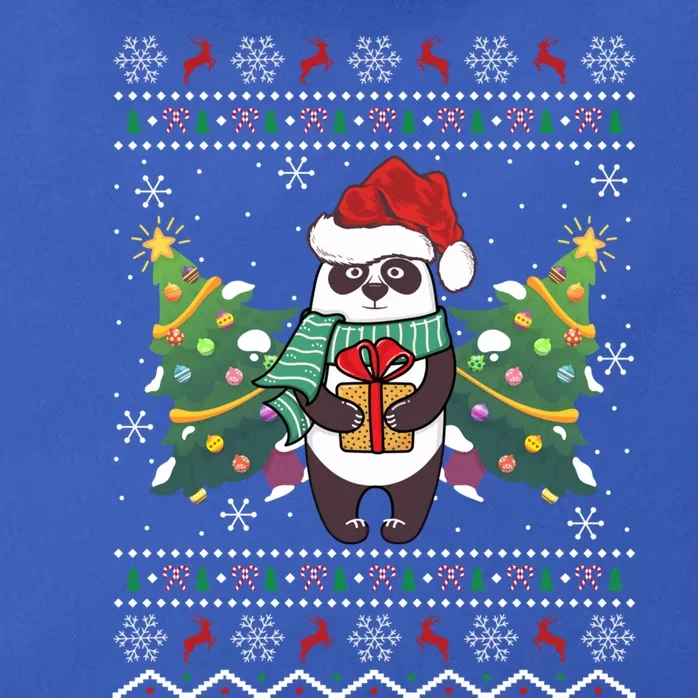 Ugly Sweater Panda Lover Xmas Tree Santa Panda Christmas Gift Zip Tote Bag