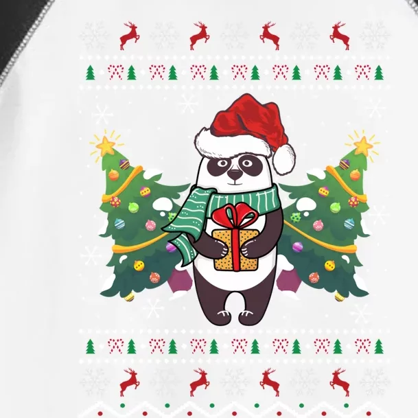 Ugly Sweater Panda Lover Xmas Tree Santa Panda Christmas Gift Toddler Fine Jersey T-Shirt