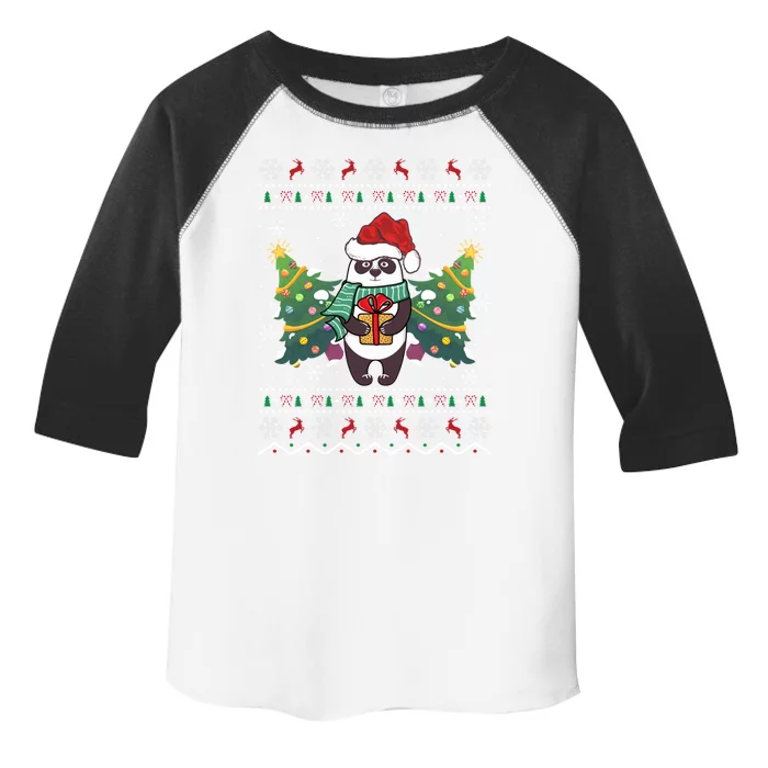 Ugly Sweater Panda Lover Xmas Tree Santa Panda Christmas Gift Toddler Fine Jersey T-Shirt