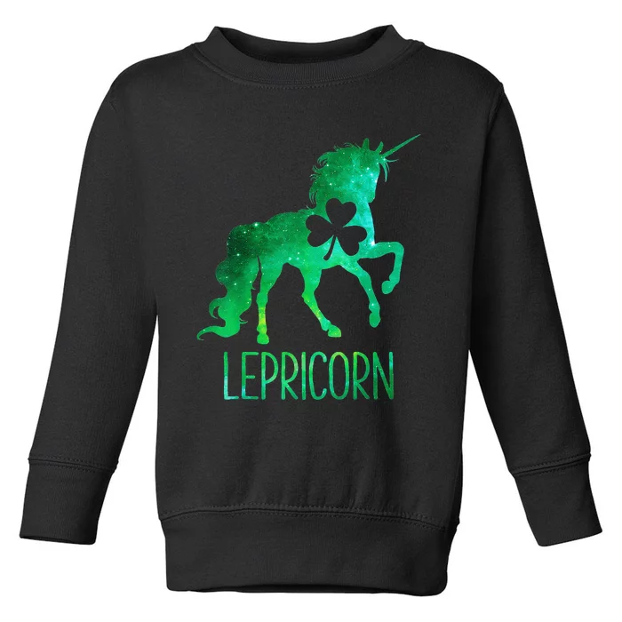 Unicorn St Patricks Day Lepricorn Shamrock Toddler Sweatshirt