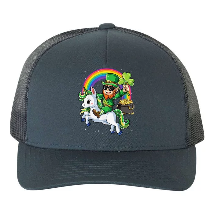 Unicorn St Patricks Day Leprechaun Shamrock Yupoong Adult 5-Panel Trucker Hat