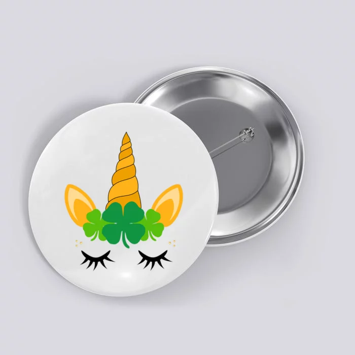 Unicorn St Patricks Day Button