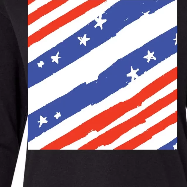 United States Patriotic Flag Womens Cotton Relaxed Long Sleeve T-Shirt