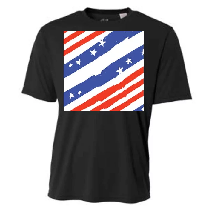 United States Patriotic Flag Cooling Performance Crew T-Shirt