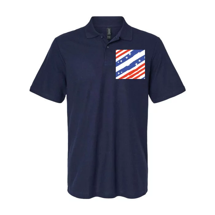 United States Patriotic Flag Softstyle Adult Sport Polo