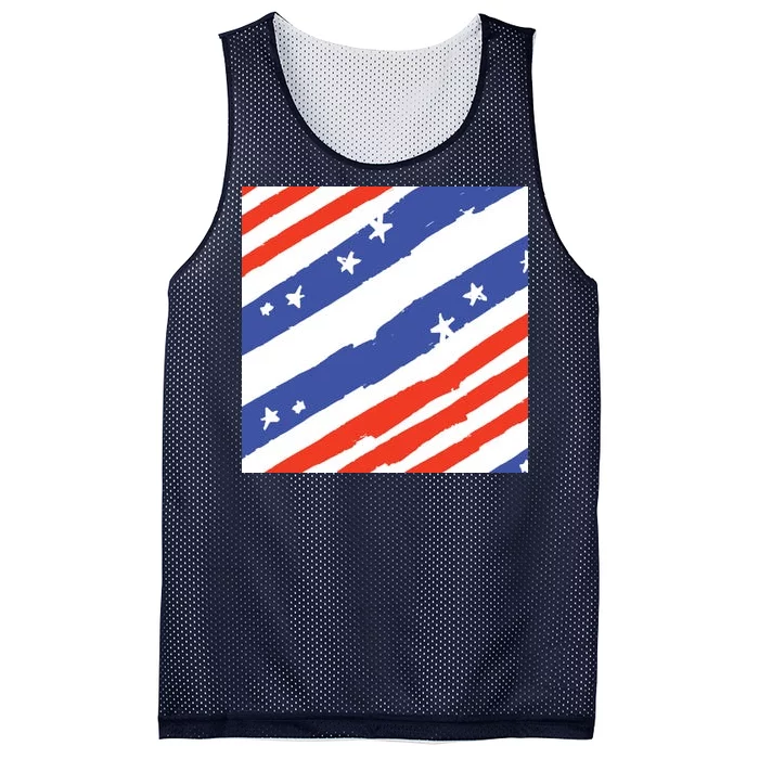 United States Patriotic Flag Mesh Reversible Basketball Jersey Tank