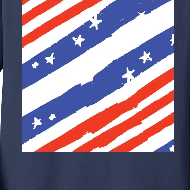 United States Patriotic Flag Kids Long Sleeve Shirt