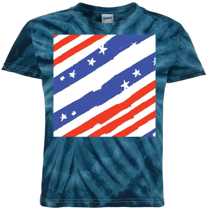 United States Patriotic Flag Kids Tie-Dye T-Shirt