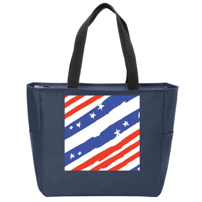 United States Patriotic Flag Zip Tote Bag