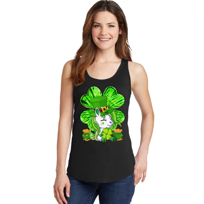 Unicorn St Patricks Day Leprechaun Lepricorn Shamrock Ladies Essential Tank