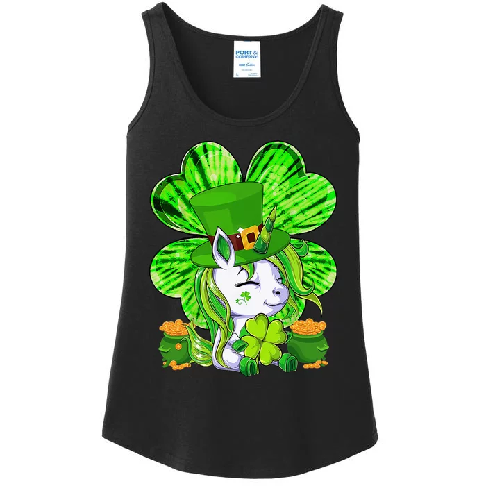 Unicorn St Patricks Day Leprechaun Lepricorn Shamrock Ladies Essential Tank