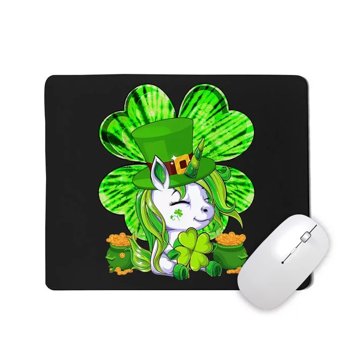 Unicorn St Patricks Day Leprechaun Lepricorn Shamrock Mousepad