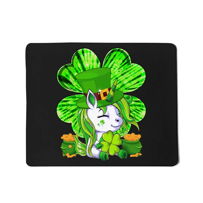 Unicorn St Patricks Day Leprechaun Lepricorn Shamrock Mousepad