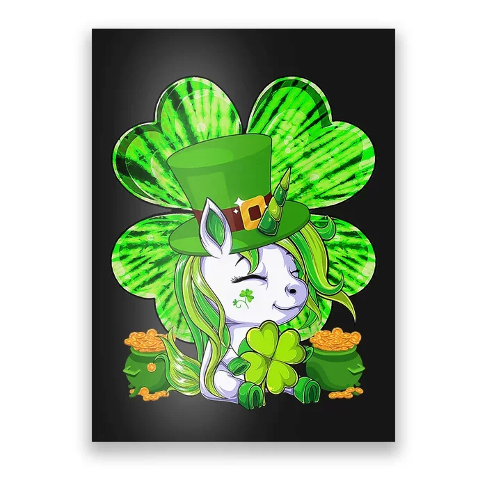 Unicorn St Patricks Day Leprechaun Lepricorn Shamrock Poster