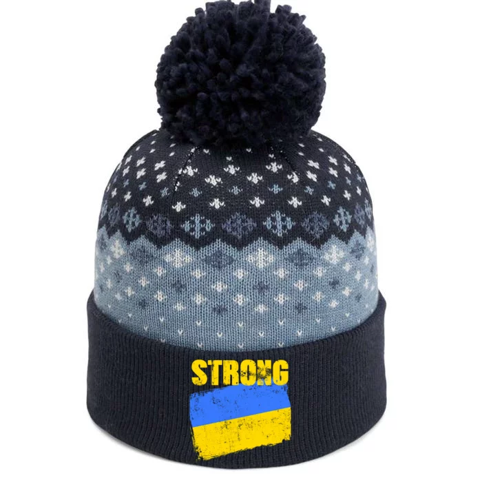 Ukrainian Strong Pride Ukraine Flag Support Free Ukrainians The Baniff Cuffed Pom Beanie