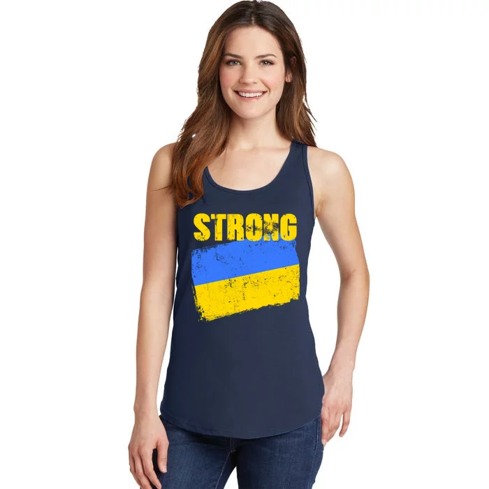 Ukrainian Strong Pride Ukraine Flag Support Free Ukrainians Ladies Essential Tank