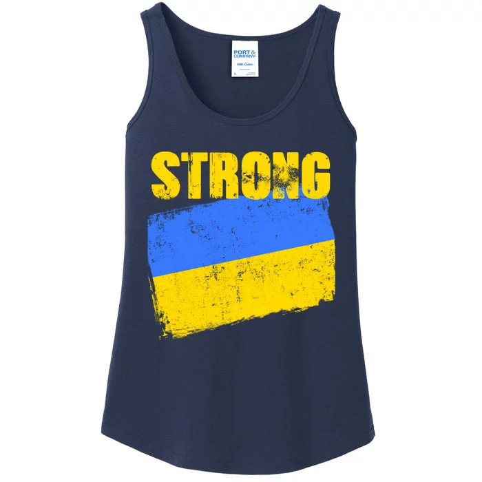 Ukrainian Strong Pride Ukraine Flag Support Free Ukrainians Ladies Essential Tank